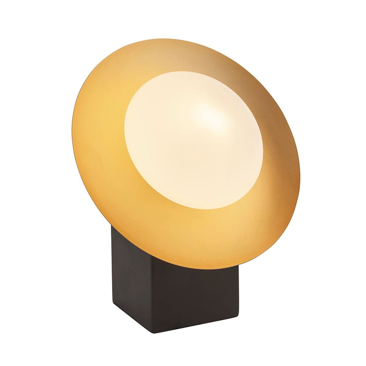 Loops Direct Steel Concrete and Glass Table Lamp - Gold and Bronze