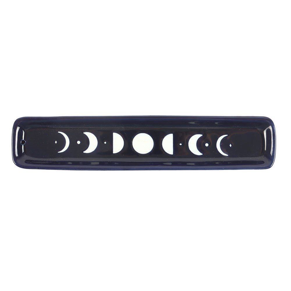 Something Different Blue Moon Ceramic Rectangular Incense Holder - Blue