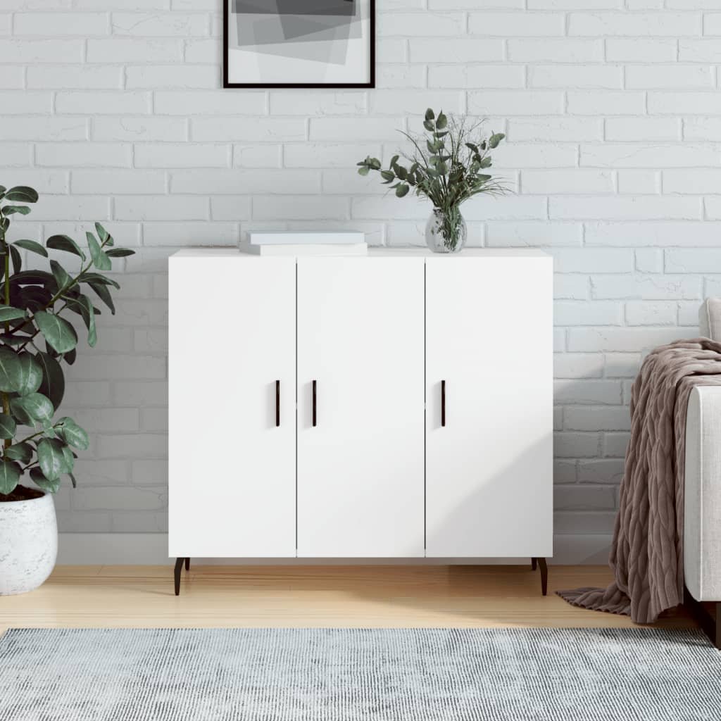 Walplus Engineered Wood Sideboard - White - 90 x 34 x 80 cm