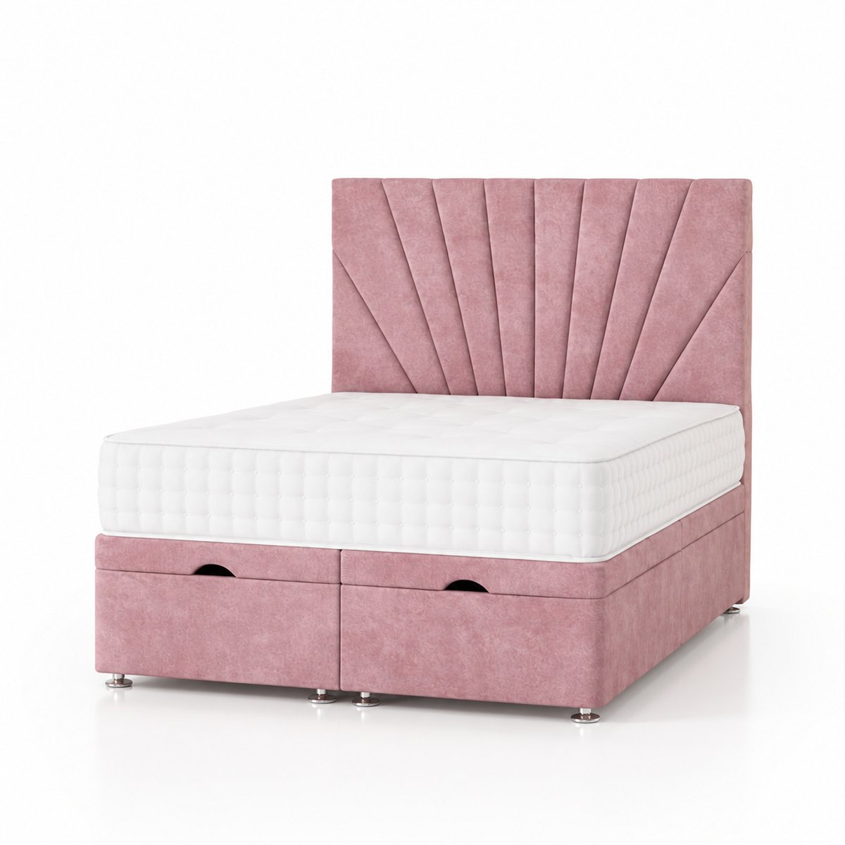Comfy Deluxe Aspen   3ft Single  End Lift Ottoman Bed Set - Pink