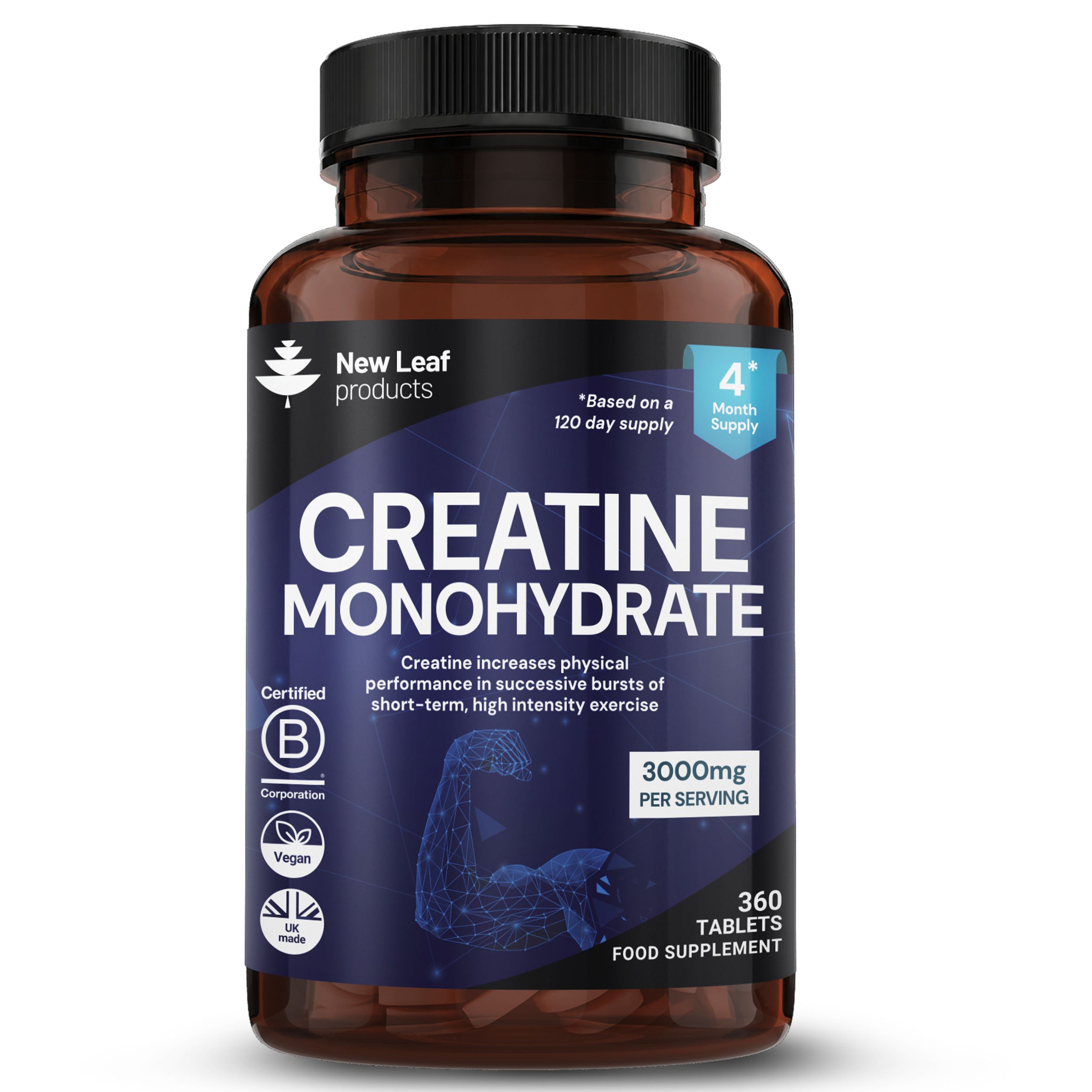 New Leaf Creatine Monohydrate 3000mg - 360 Tablets