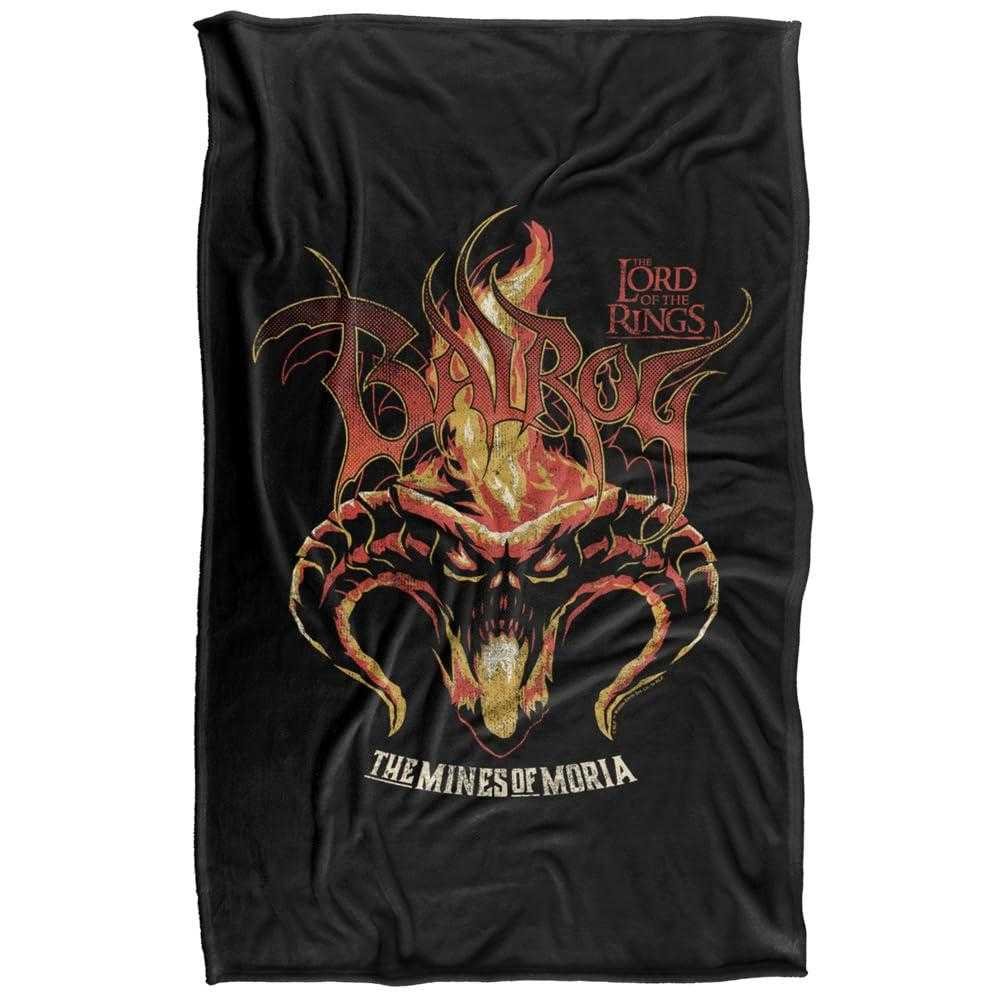 Lord Of The Rings Moria Soft Touch Flames Balrog Blanket - 152cm x 127cm