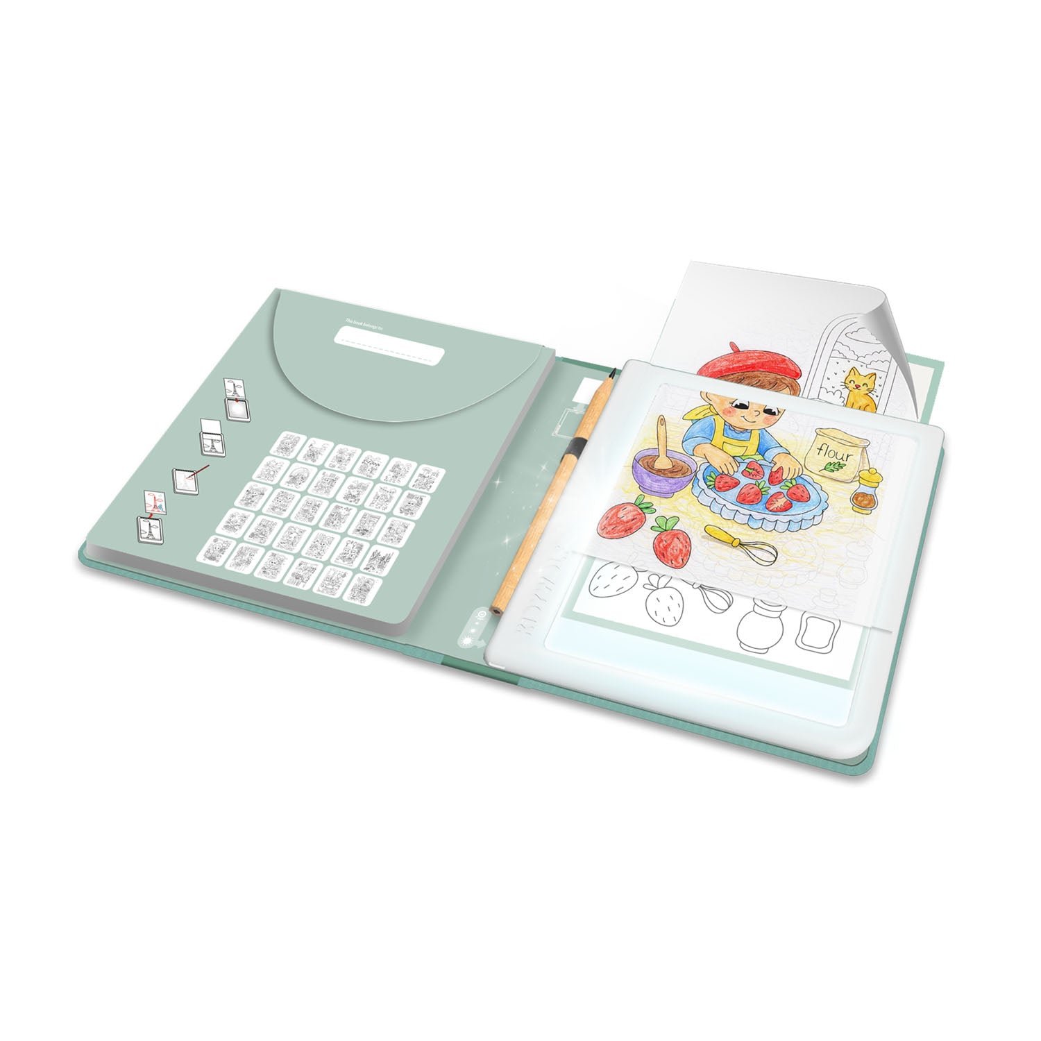 KIDYWOLF KIDYDRAW PAD Illuminated Drawing PAD Food Around the World