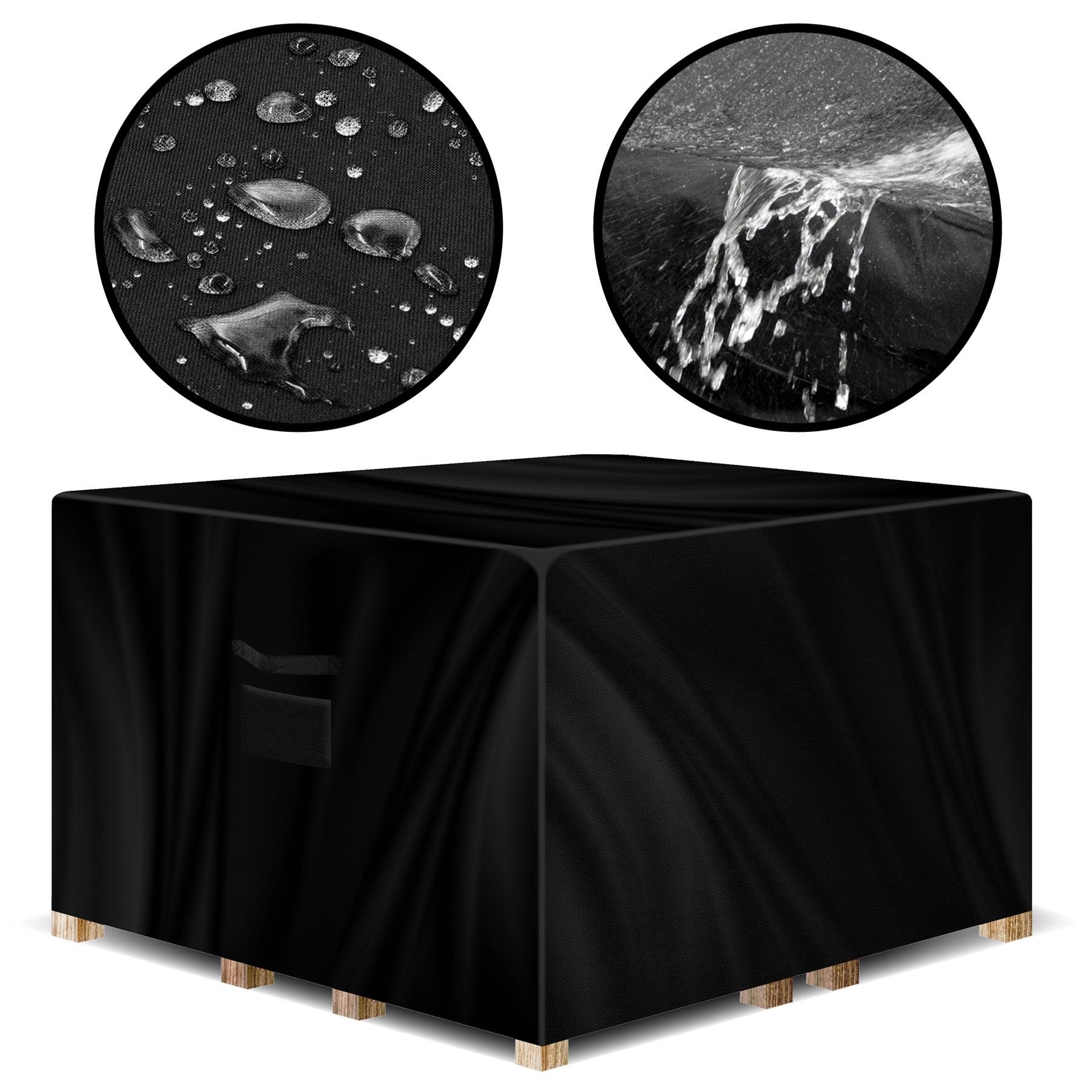 Gracious Gardens Square Garden Furniture Cover Black - 150x150x75cm