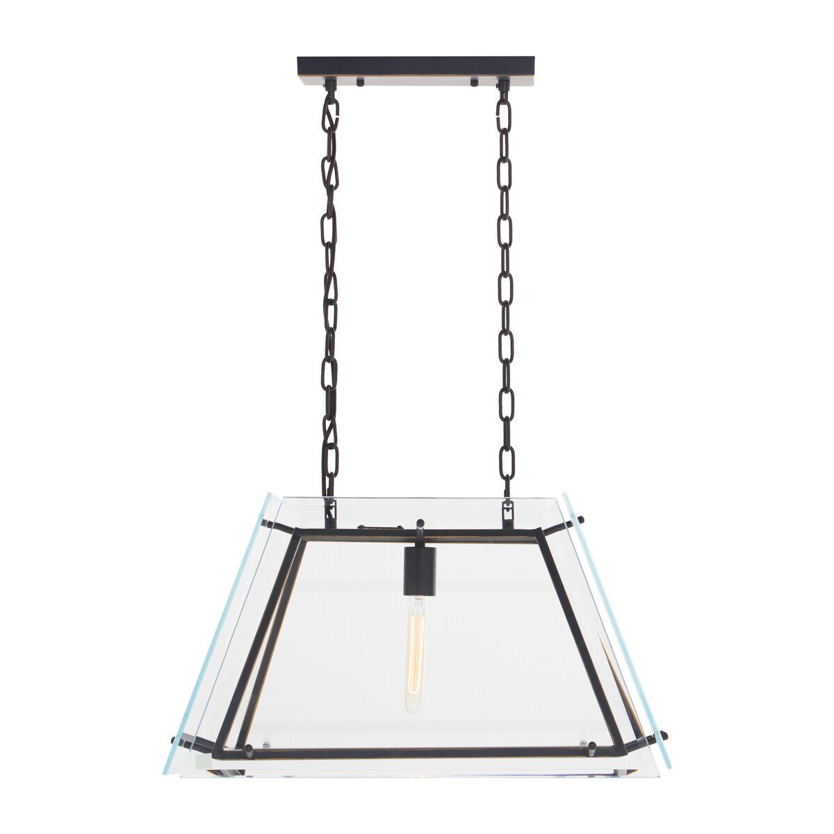 Orsina Palasso Metal And Glass Pendant Light - Black And Gold