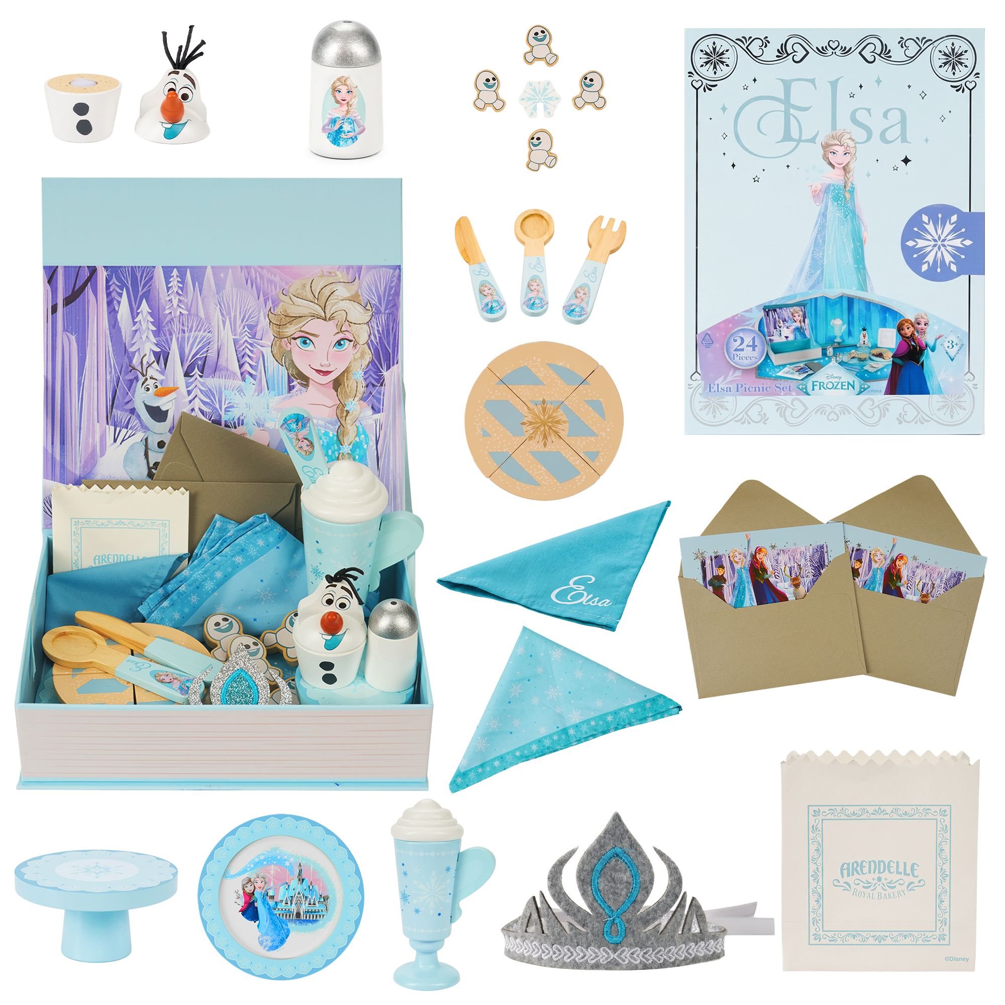 Disney Frozen Elsa Wooden Storybook Picnic Playset 25 Piece - Multicoloured