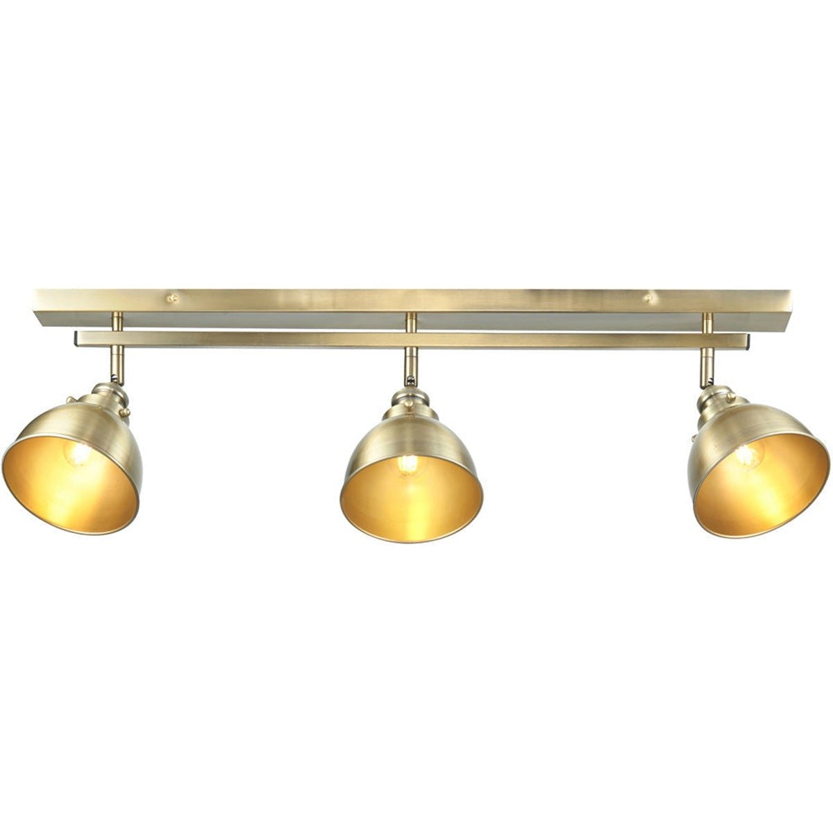 Loops Direct Steel 3-Spot Ceiling Light - Antique Brass