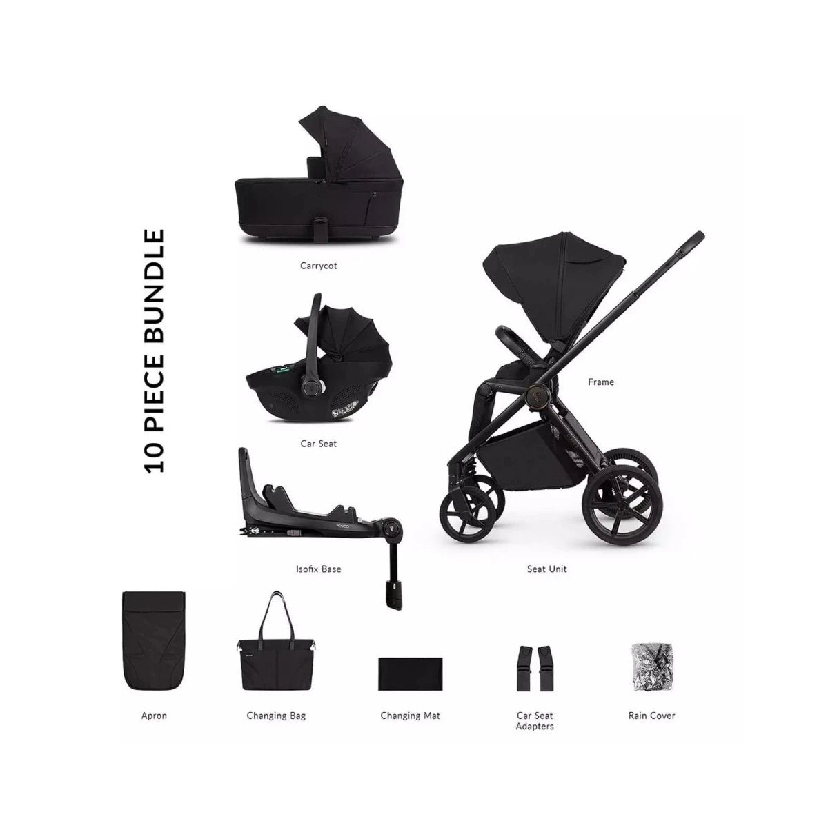 Venicci Claro 2 Travel System with Tiago 360 ISOFIX Base - Beige/Noir