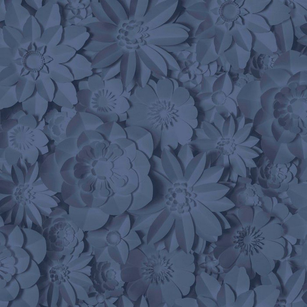 Fine Decor Dimensions Floral Wallpaper - Blue