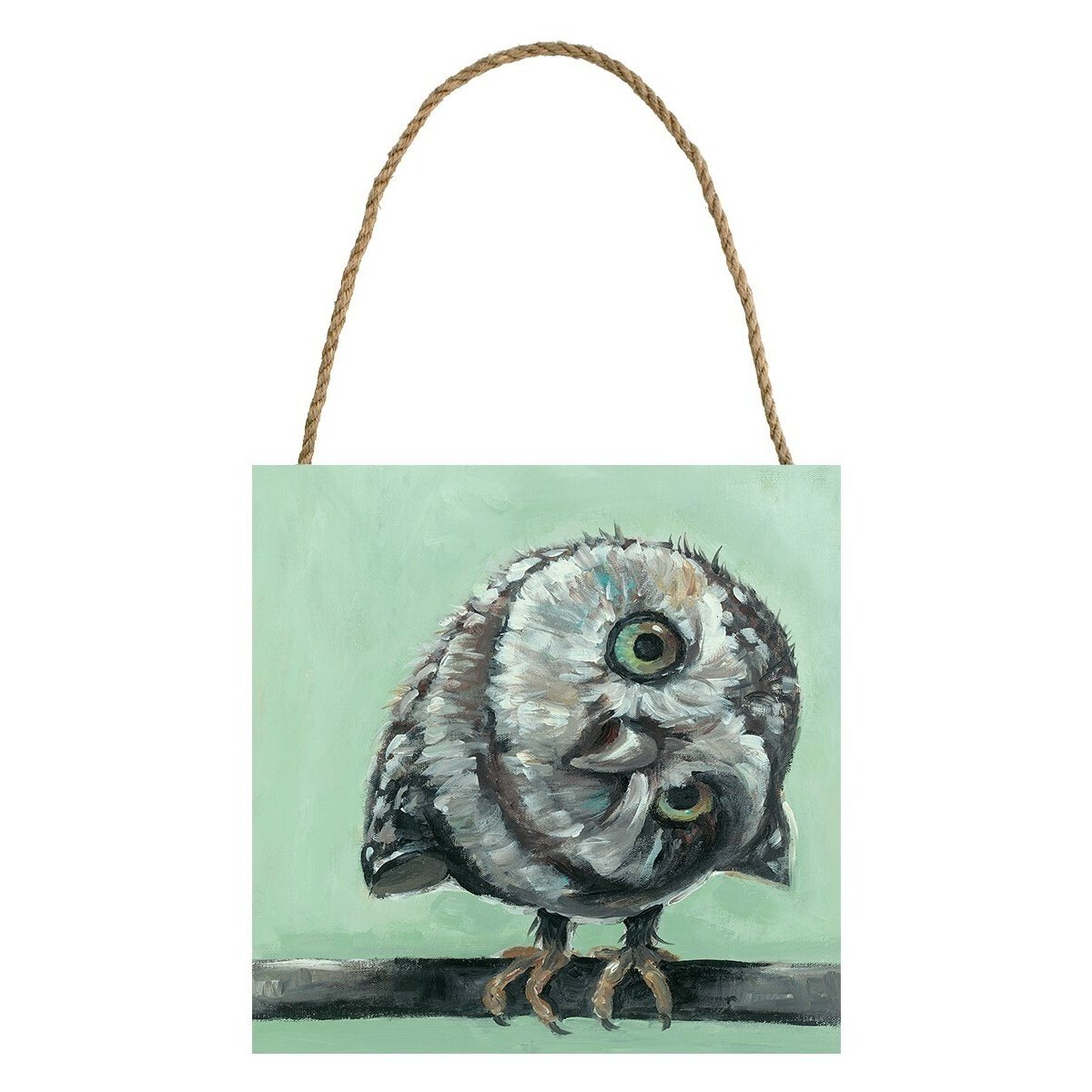 Louise Brown Wooden Owl Plaque - Green