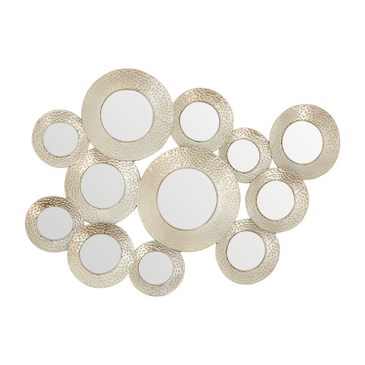 Orsina Marcia Hammered Wall Mirror - Silver