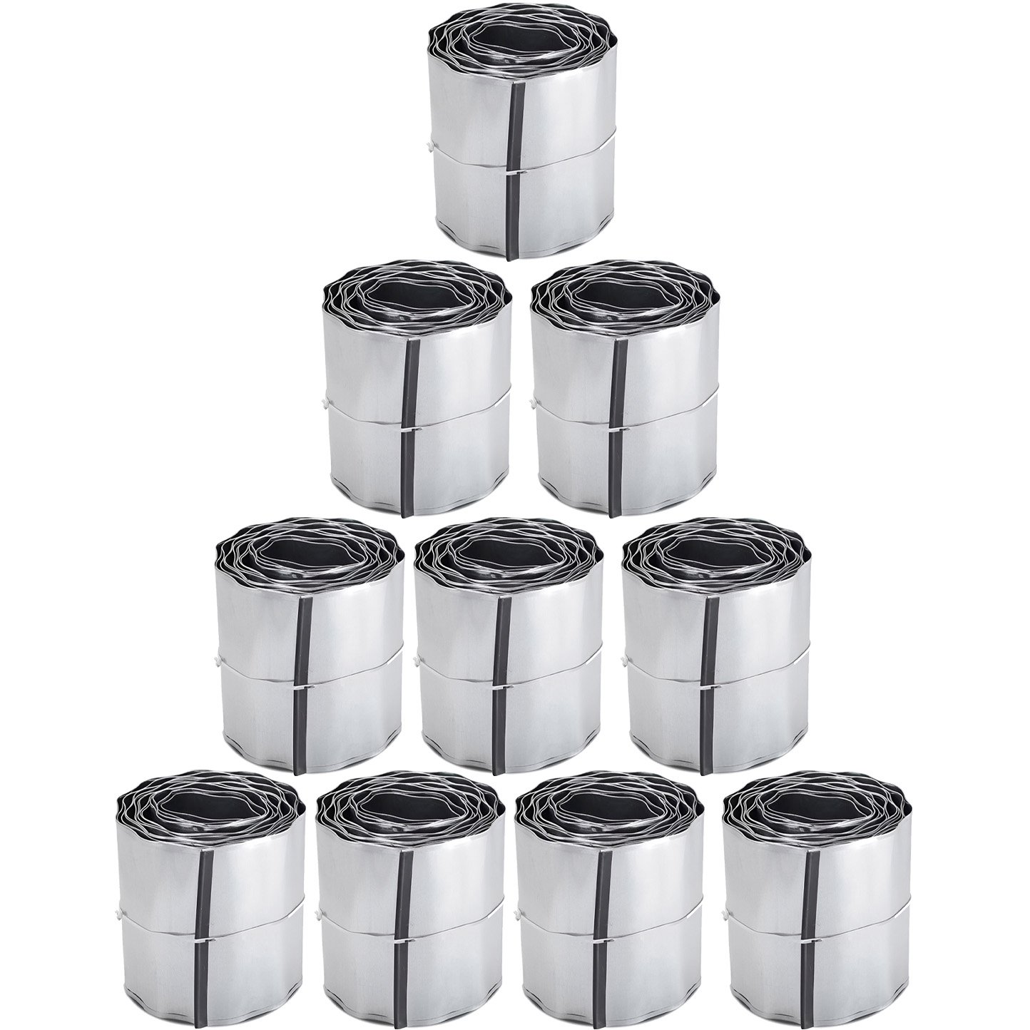 Primrose Galvanised Metal Garden Lawn 10m Rolls Border Edging Roll - Silver 100m