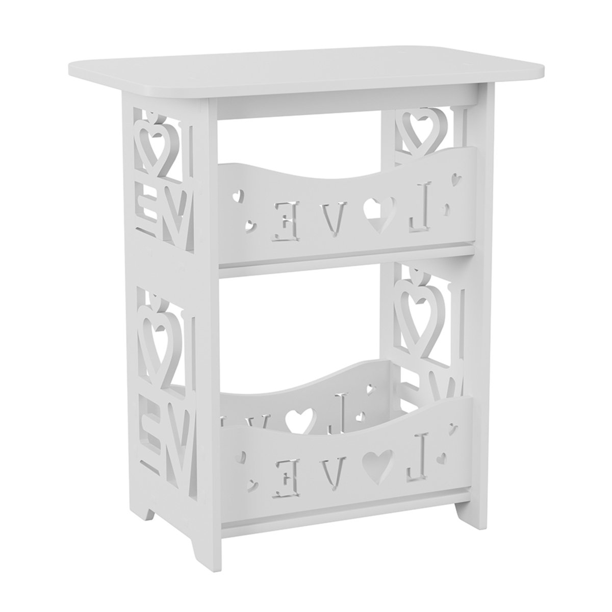 Living and Home 2-Tier PVC Side Table - White