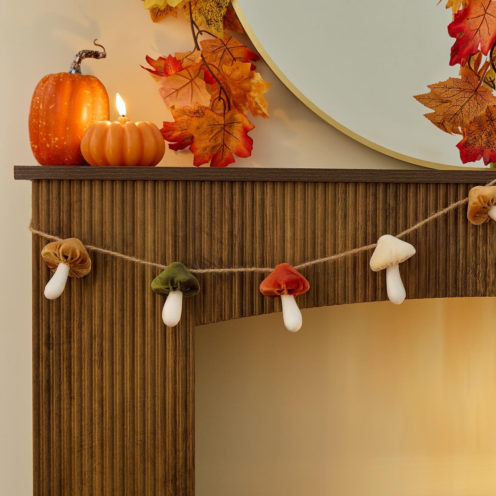 OHS Autumn Mushroom Garland - 1.3m - Multi