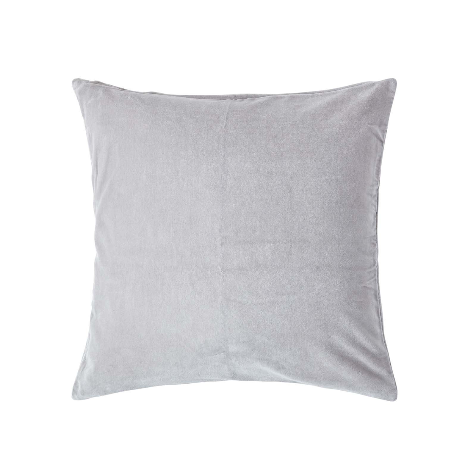Homescapes Light Grey Velvet Cushion Cover - 60 x 60 cm