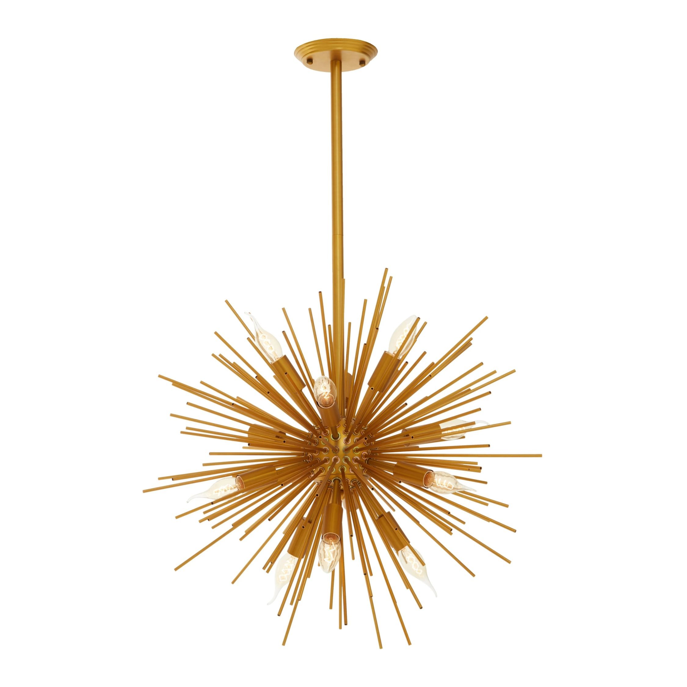 Orsina Spike Finish Metal Pendant Light - Brass