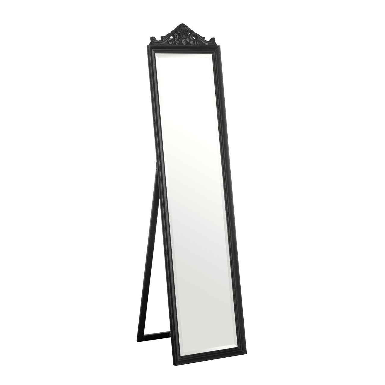 Orsina Boudoir Floor Mirror with Matt Finish – Black