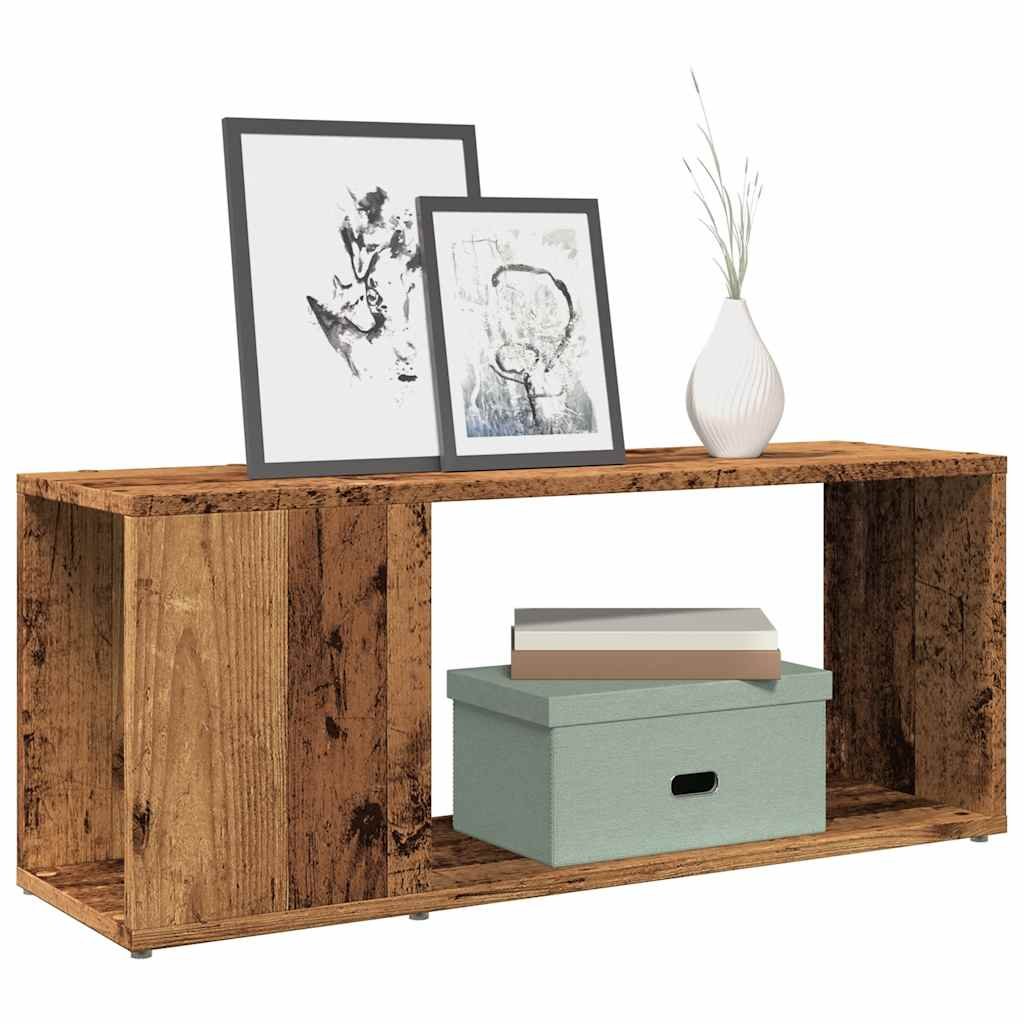 Walplus Engineered Wood TV Cabinet - Dark Wood - 80 x 24 x 32 cm
