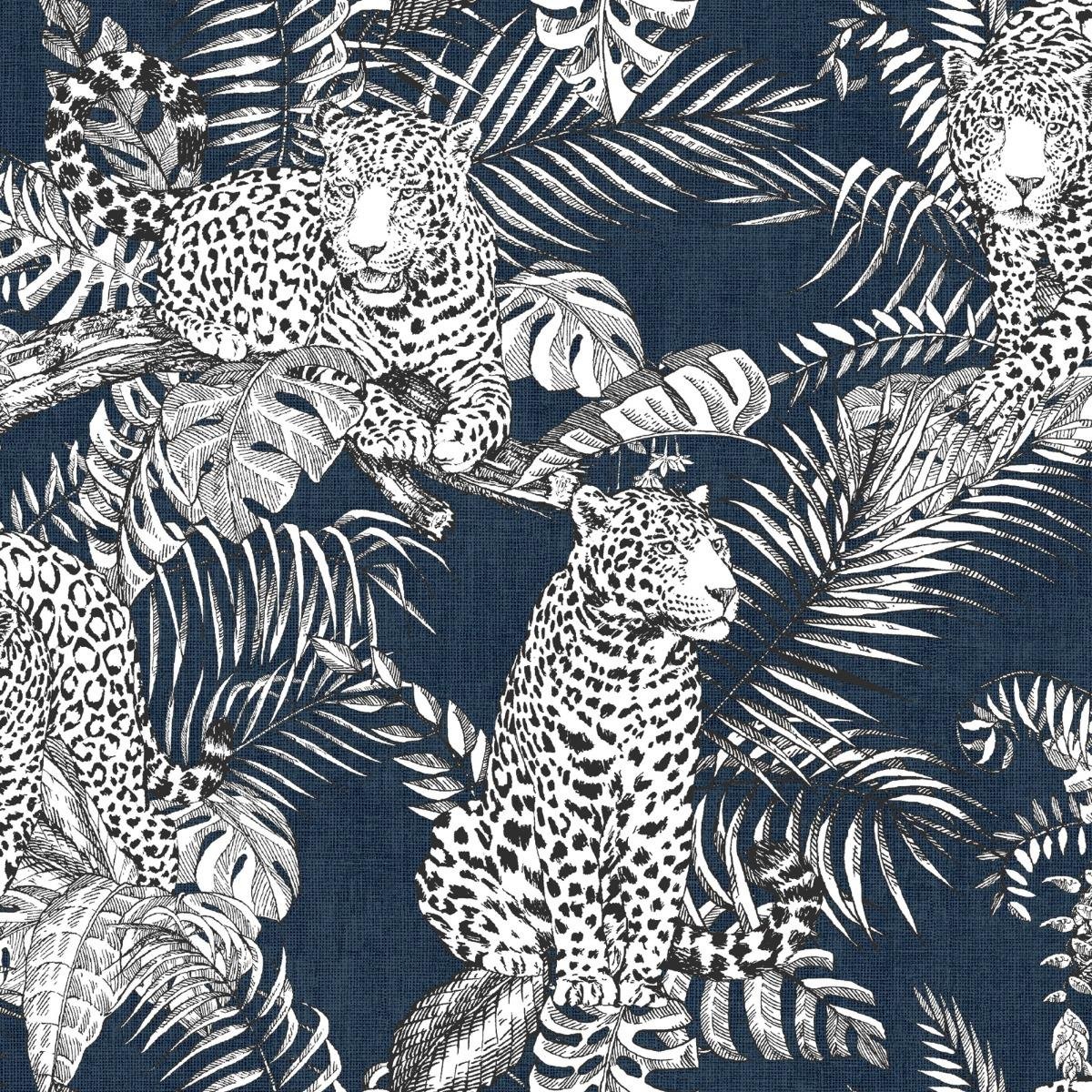 Muriva Mamboa Leopard Wallpaper - Blue
