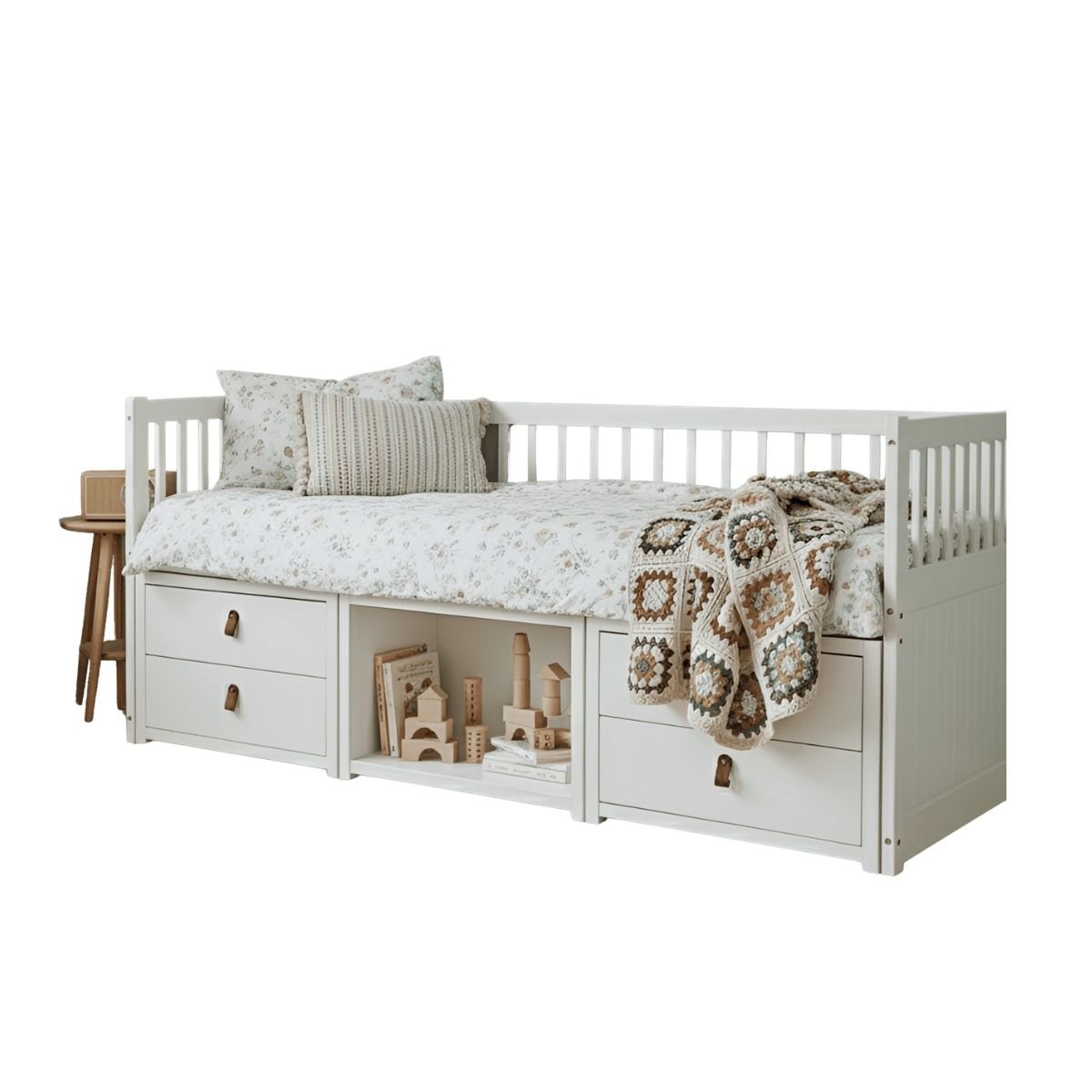 Noa & Nani Lottie Day Bed With Underbed Storage Drawers - White
