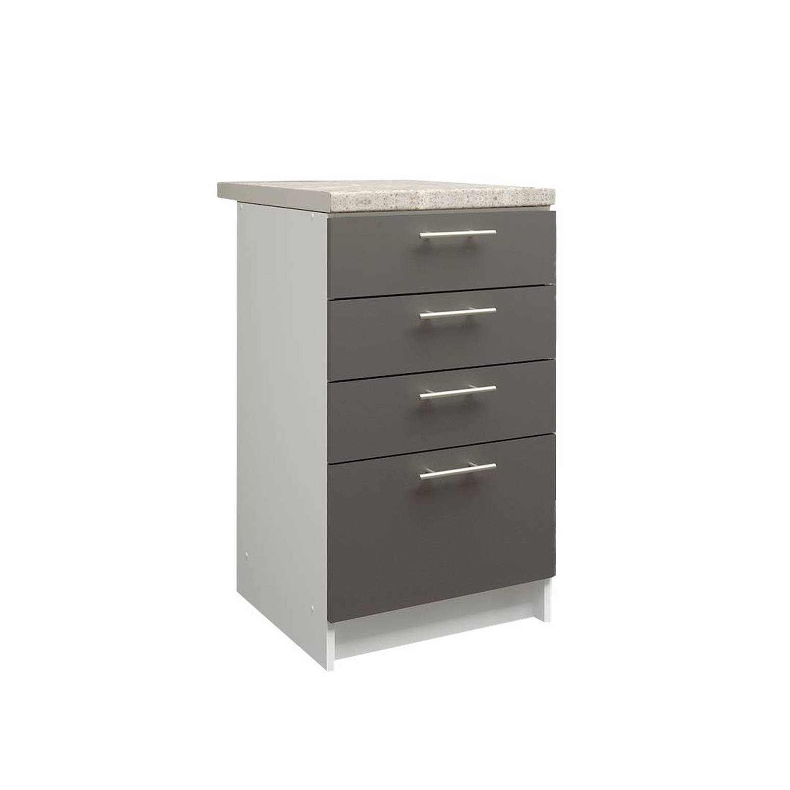 JD Greta 500mm Drawer Cabinet with Drawer Fronts & Worktop - Dark Grey Matt
