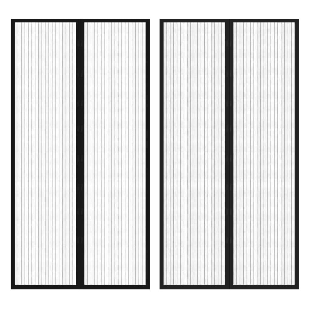 Walplus Pack of 2 Insect Door Screen - Black - 210 x 100 cm
