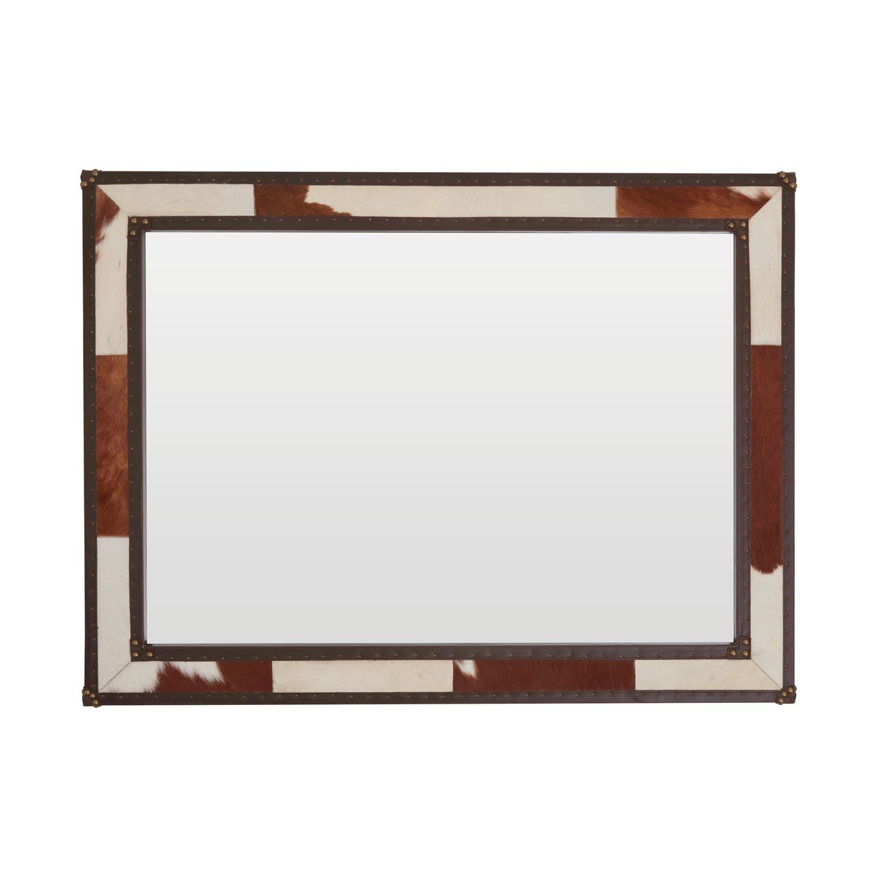 Orsina Kensington Townhouse Genuine Cowhide Wall Mirror - White