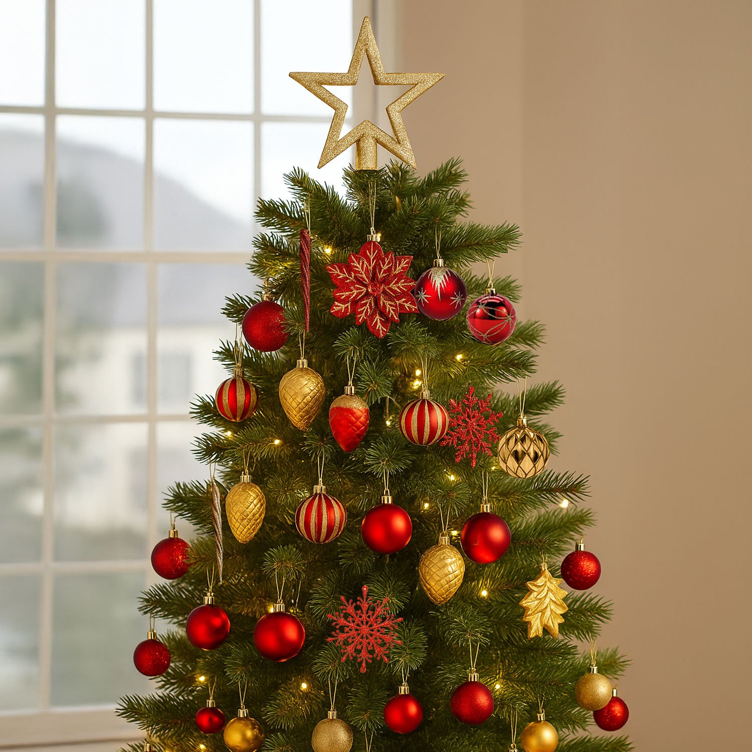 Neo 110PCS Christmas Tree Ornaments Set - Red & Gold