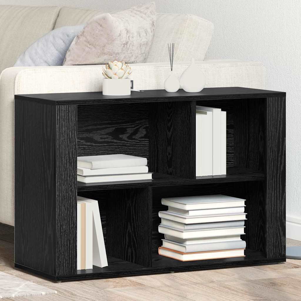 Walplus 2 Shelf Rectangular Sideboard - Black Oak - 80 x 30 x 53 cm