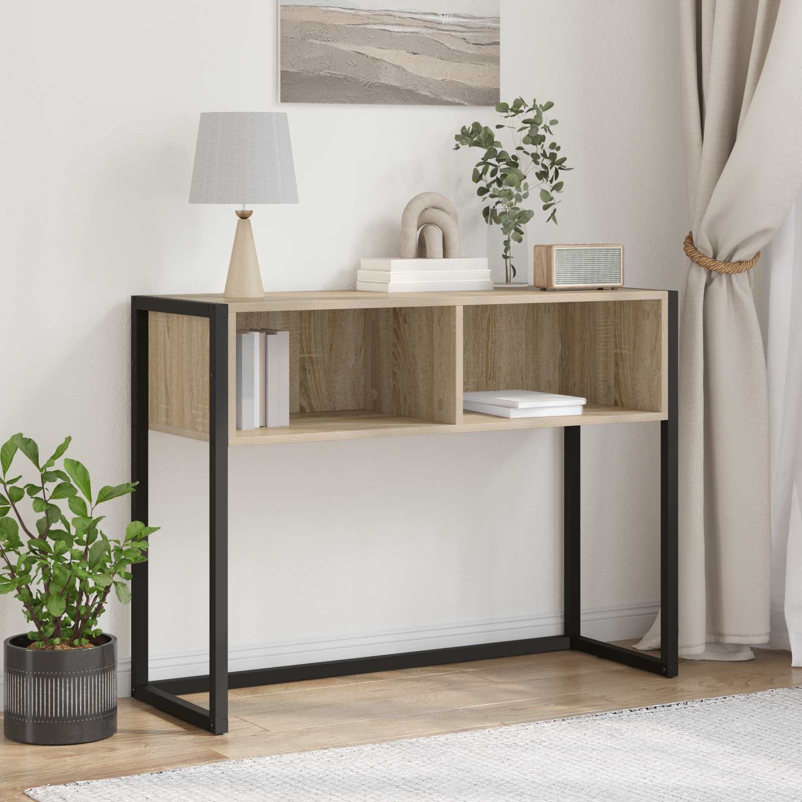 Walplus Engineered Wood End Table - Sonoma - 100 x 36 x 75 cm