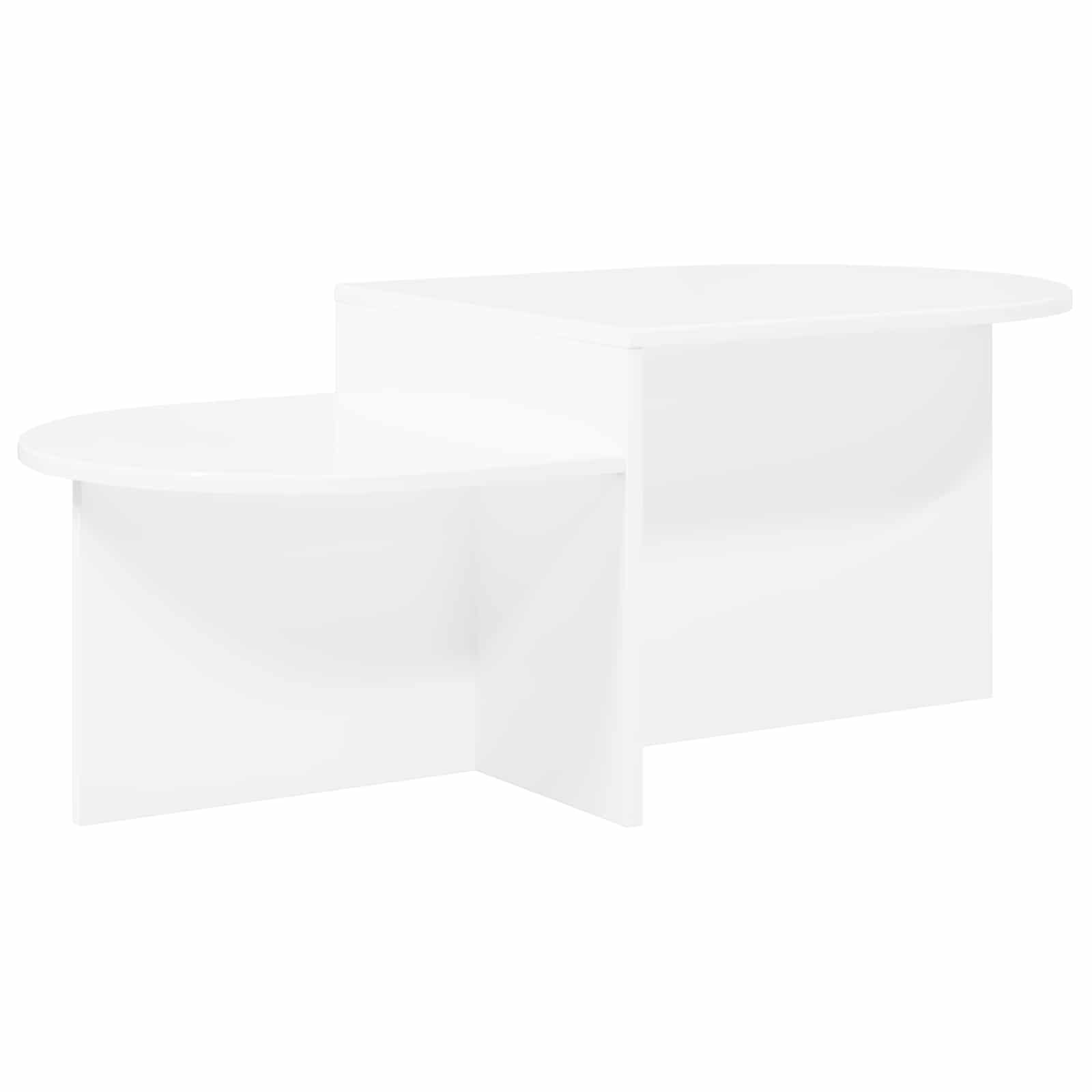 Walplus Living Room Engineered Wood Coffee Table - White - 100 x 50 x 40 cm