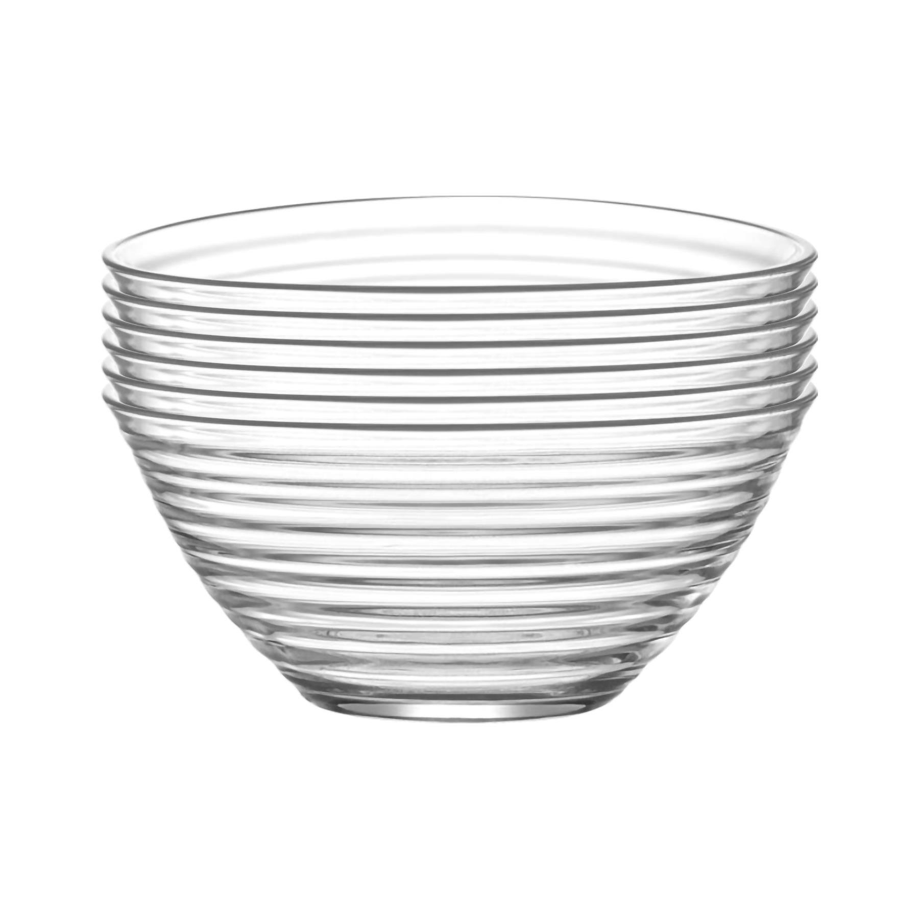LAV Derin Glass Serving Bowls - Clear - Pack of 2