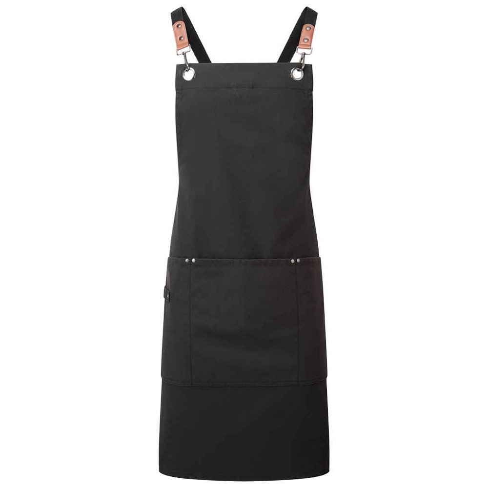 Premier Cross Back Clip Bib Apron - Black