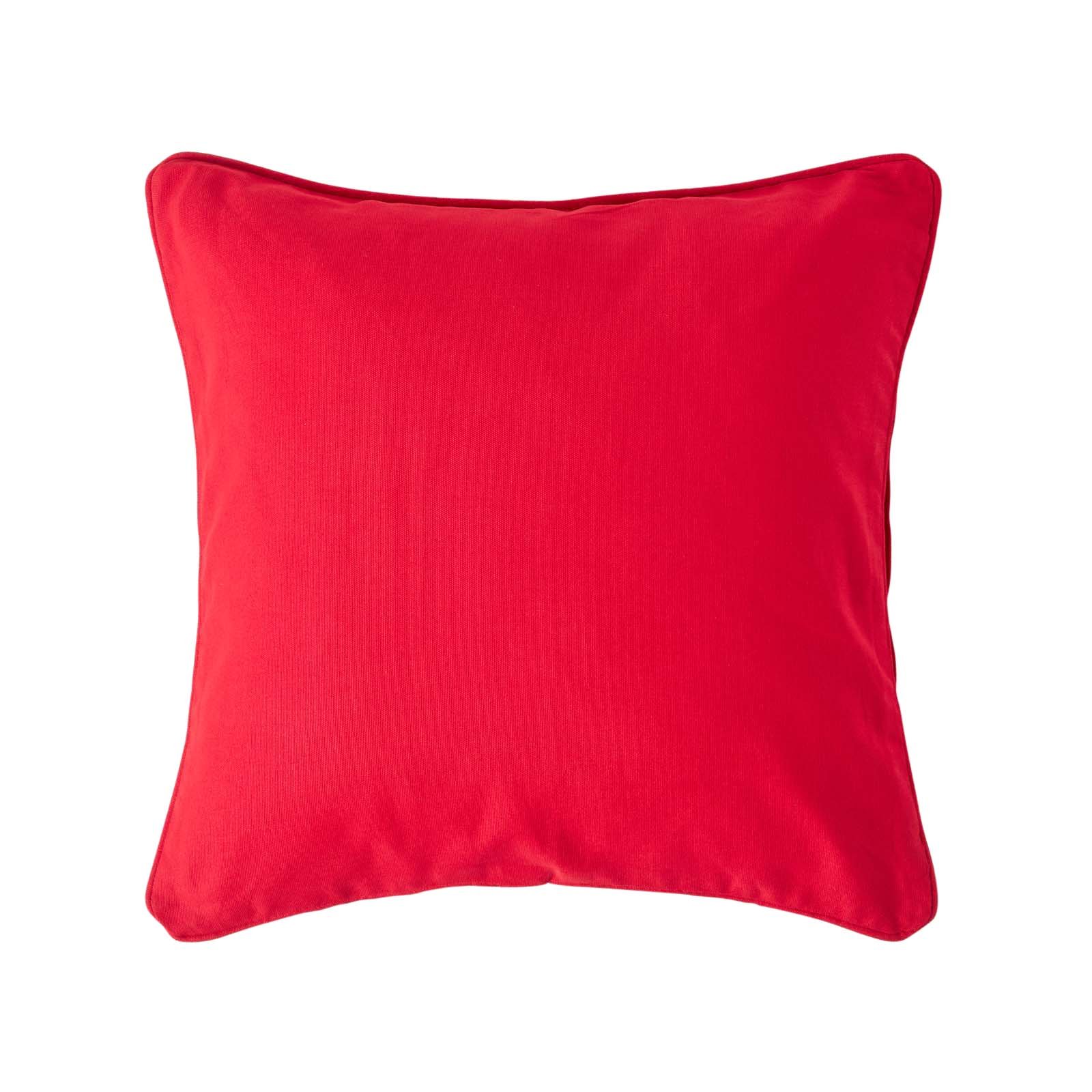 Homescapes Red Cotton Plain Cushion Cover - 30 x 30 cm
