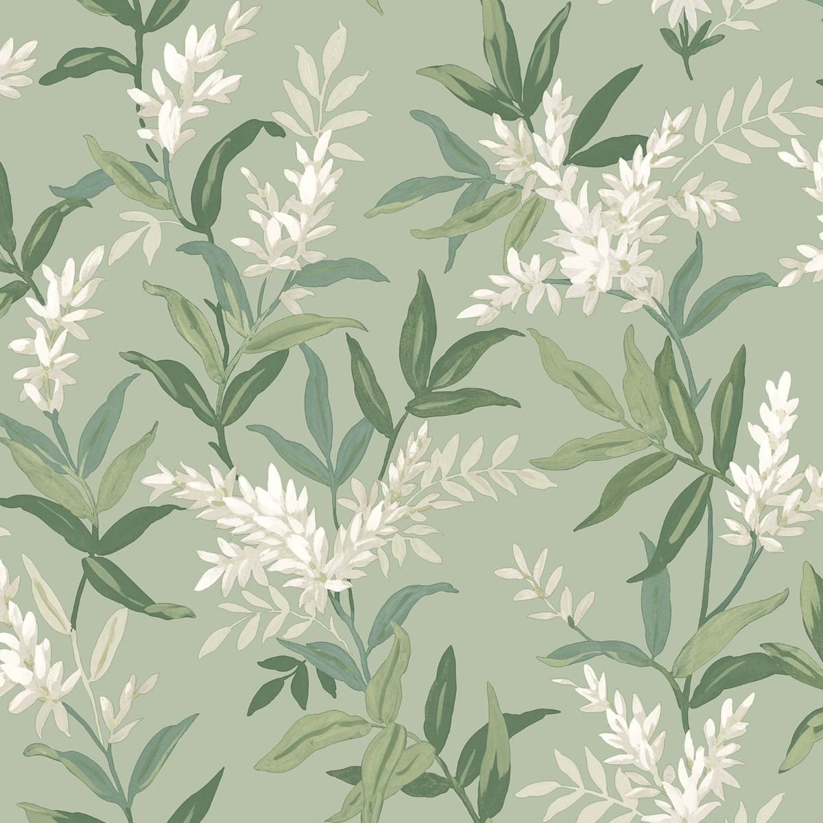 Belgravia Olivia Floral Wallpaper - Sage Green
