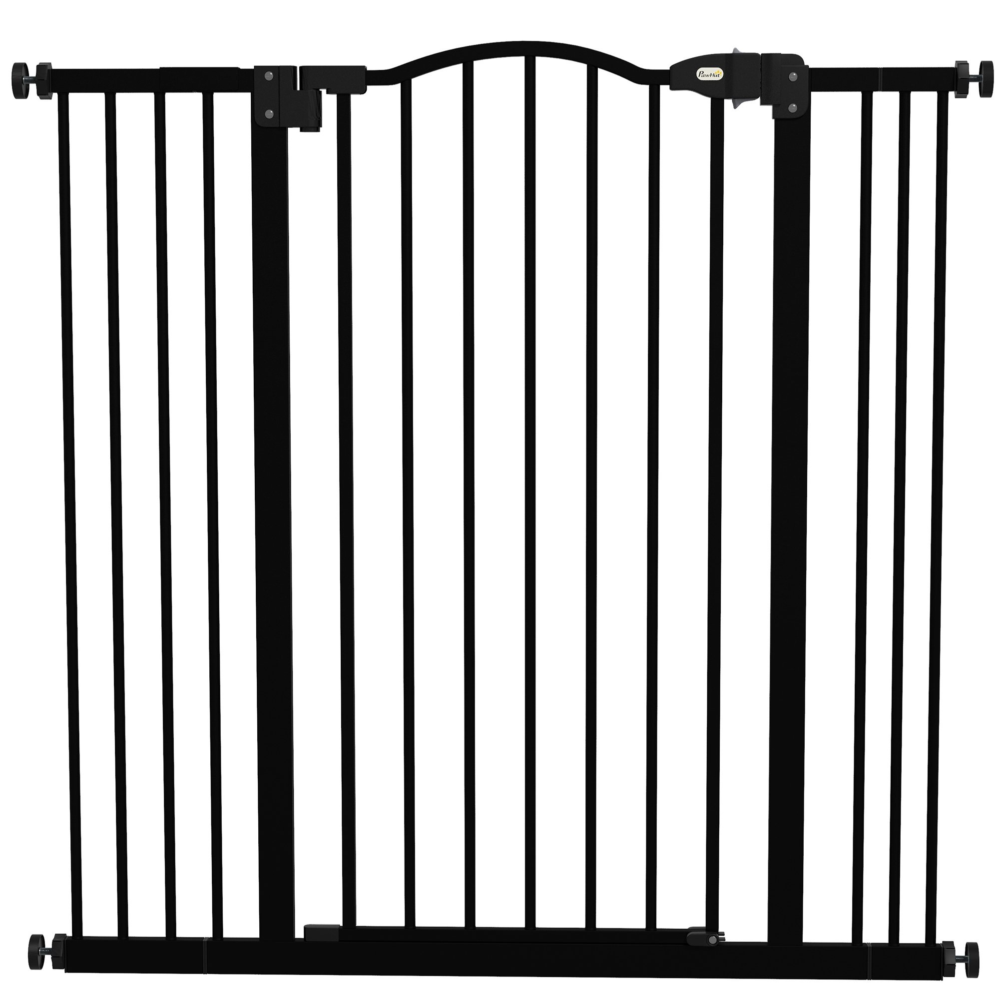 PawHut Adjustable Pressure Fit Auto Close Dog Stair Gate - 74-100cm - Black