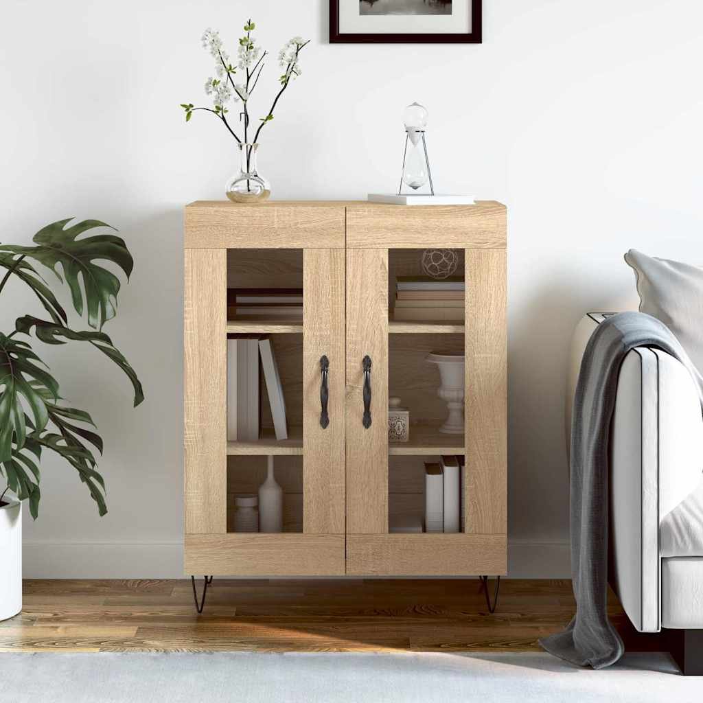 Walplus Engineered Wood 2 Door Sideboard - Sonoma Oak - 69.5 x 34 x 90 cm
