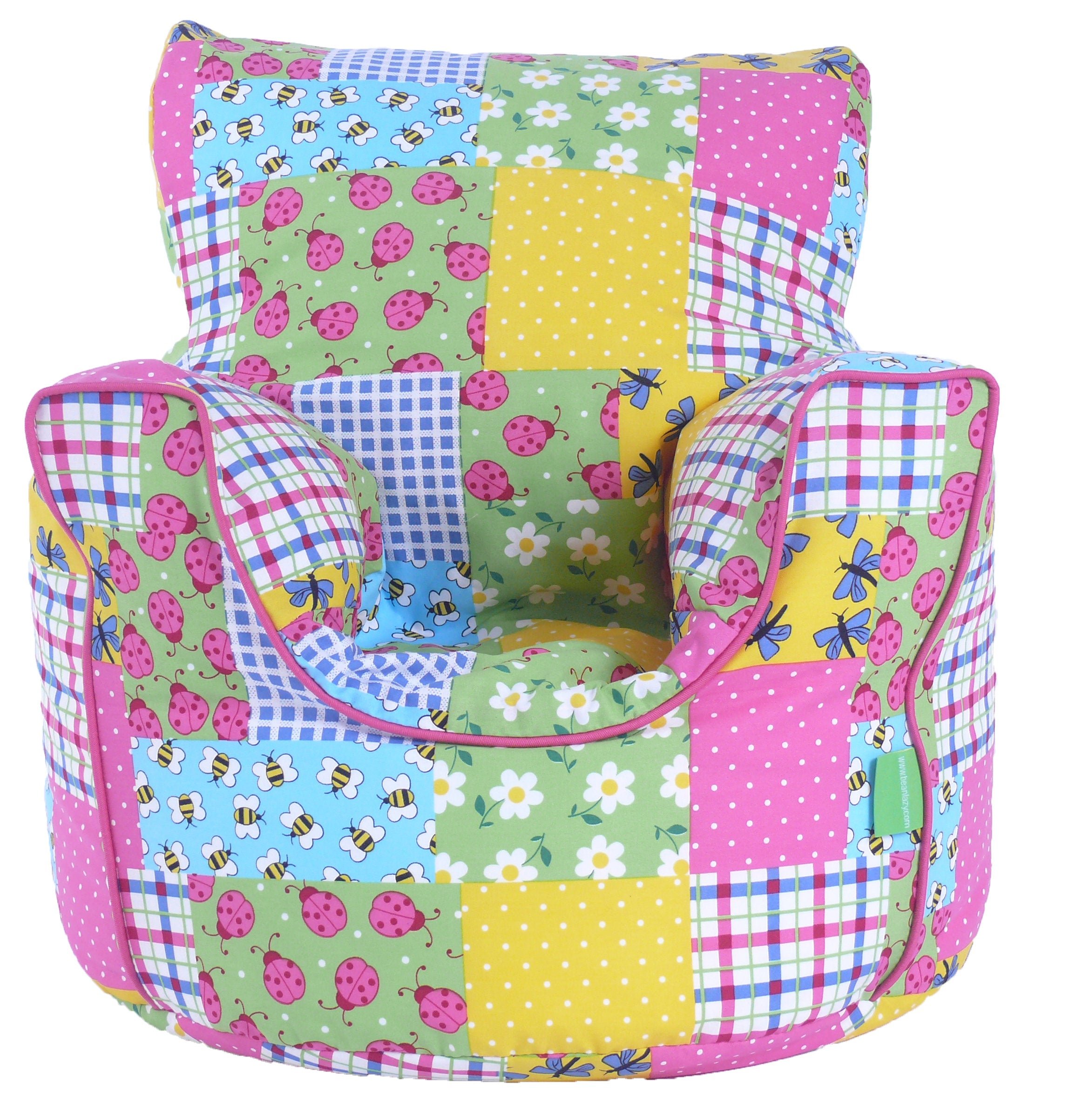 Bean Lazy Patchwork Ladybird Cotton Toddler Bean Bag Armchair - Multi