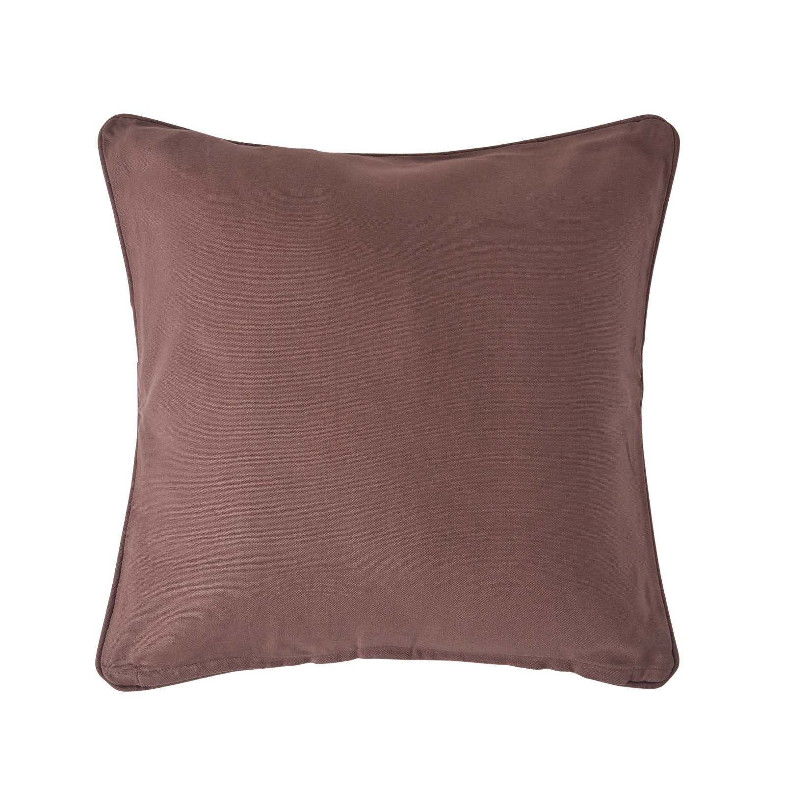 Homescapes Chocolate Cotton Plain Cushion Cover - 60 x 60 cm