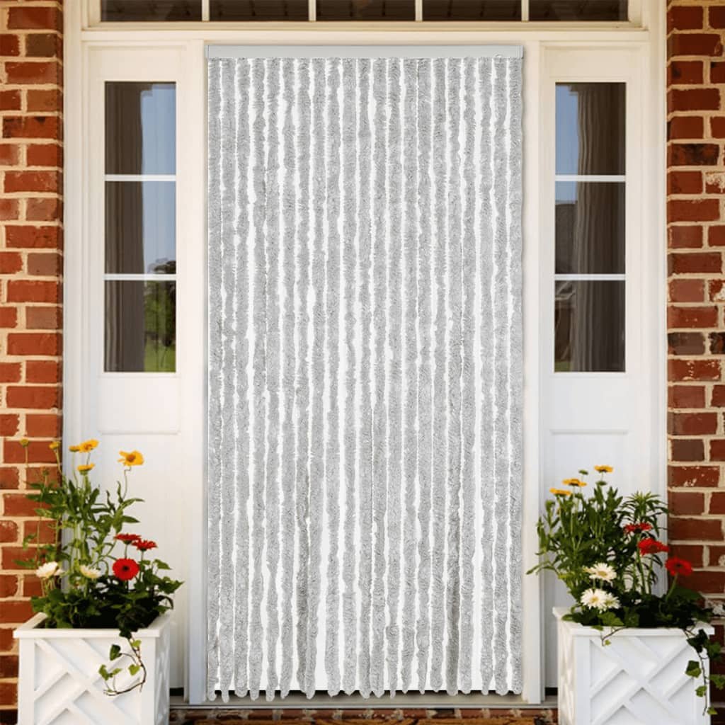 Walplus Chenille Fly Door Curtain - Grey - 90 x 200 cm