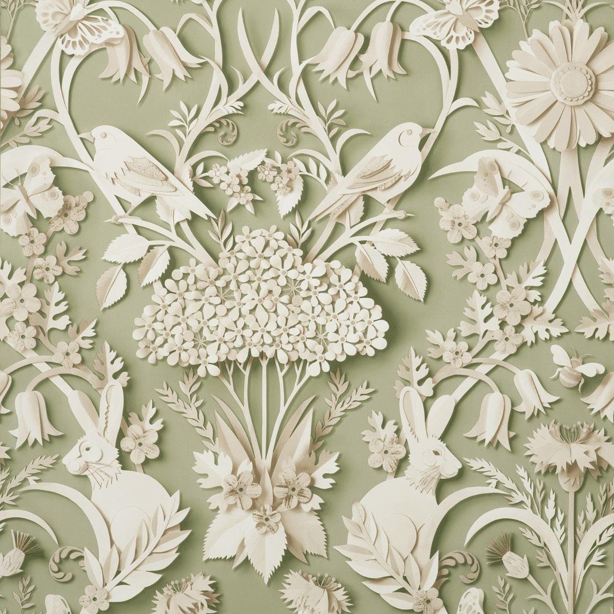 Fine Decor Woodland Wallpaper - Sage Green