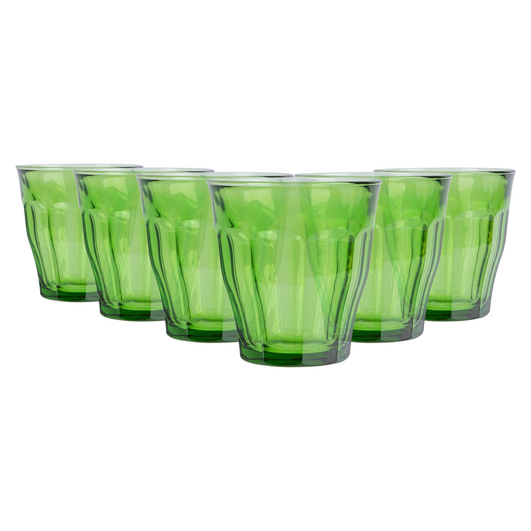 Duralex Picardie 250ml Drinking Glass Tumblers Pack of 6 - Green