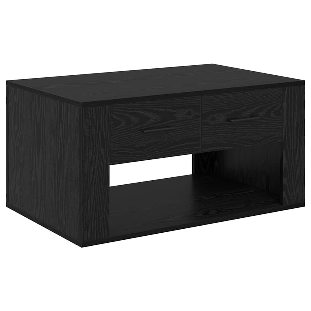 Walplus 2 Drawer Weight Coffee Table - Black Oak - 80 x 50 x 40 cm