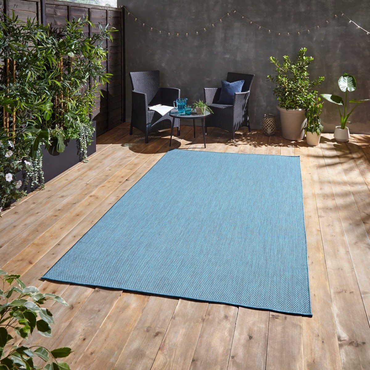 Mega Flooring Blue Modern Plain Rug - 120 x 170cm
