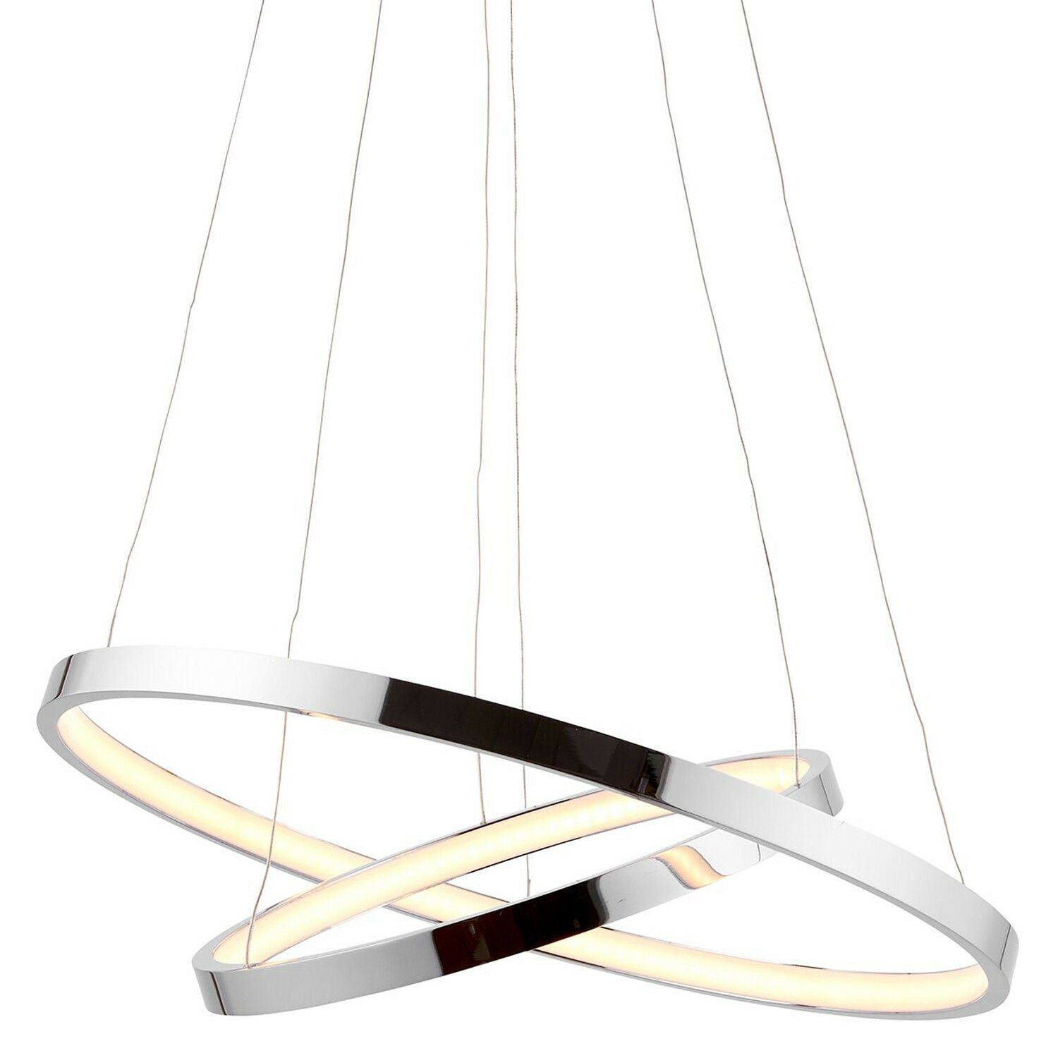 Loops Direct Steel LED Ceiling Pendant - Chrome