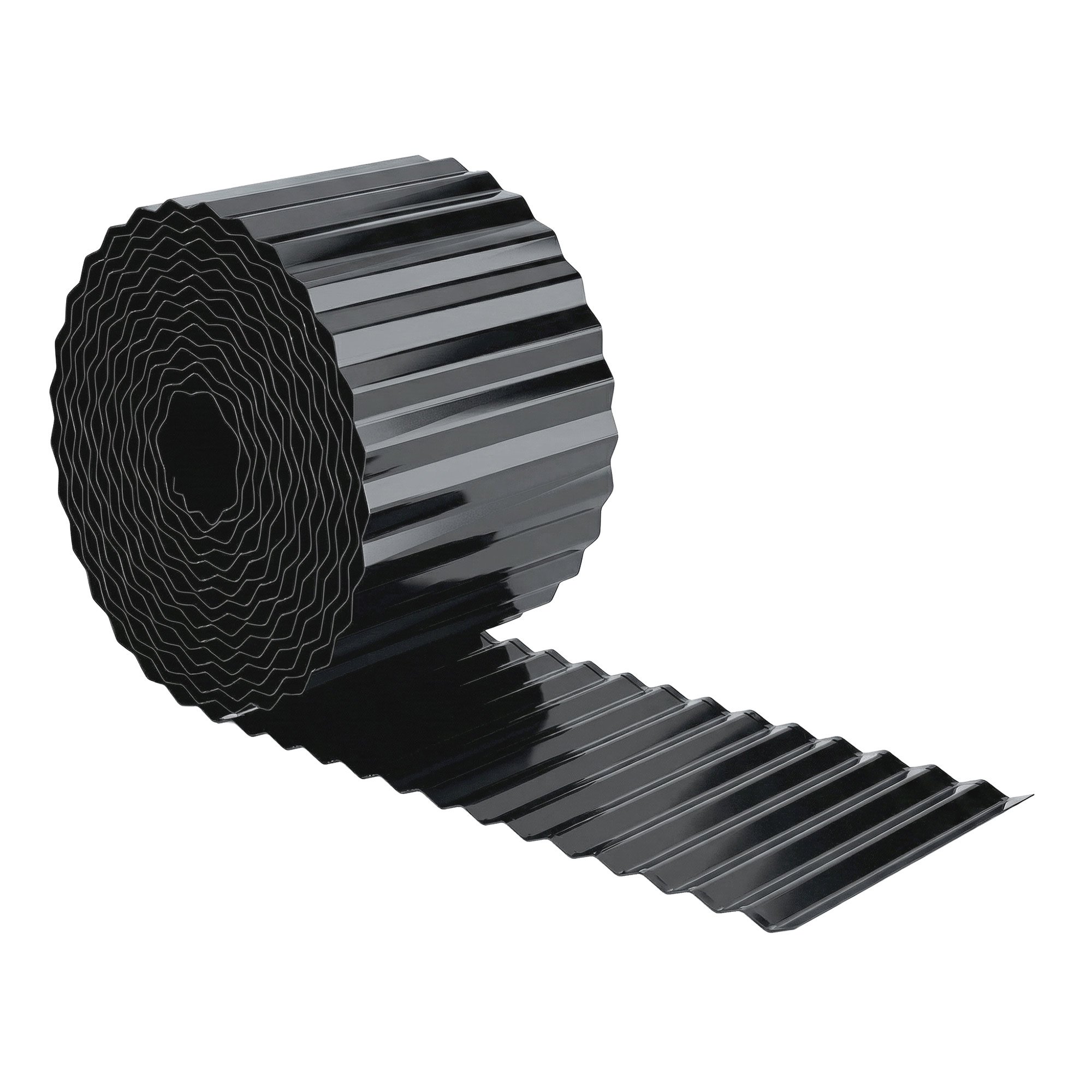 Outsunny Galvanised Steel Garden Edging Border for Flower Beds - Dark Grey
