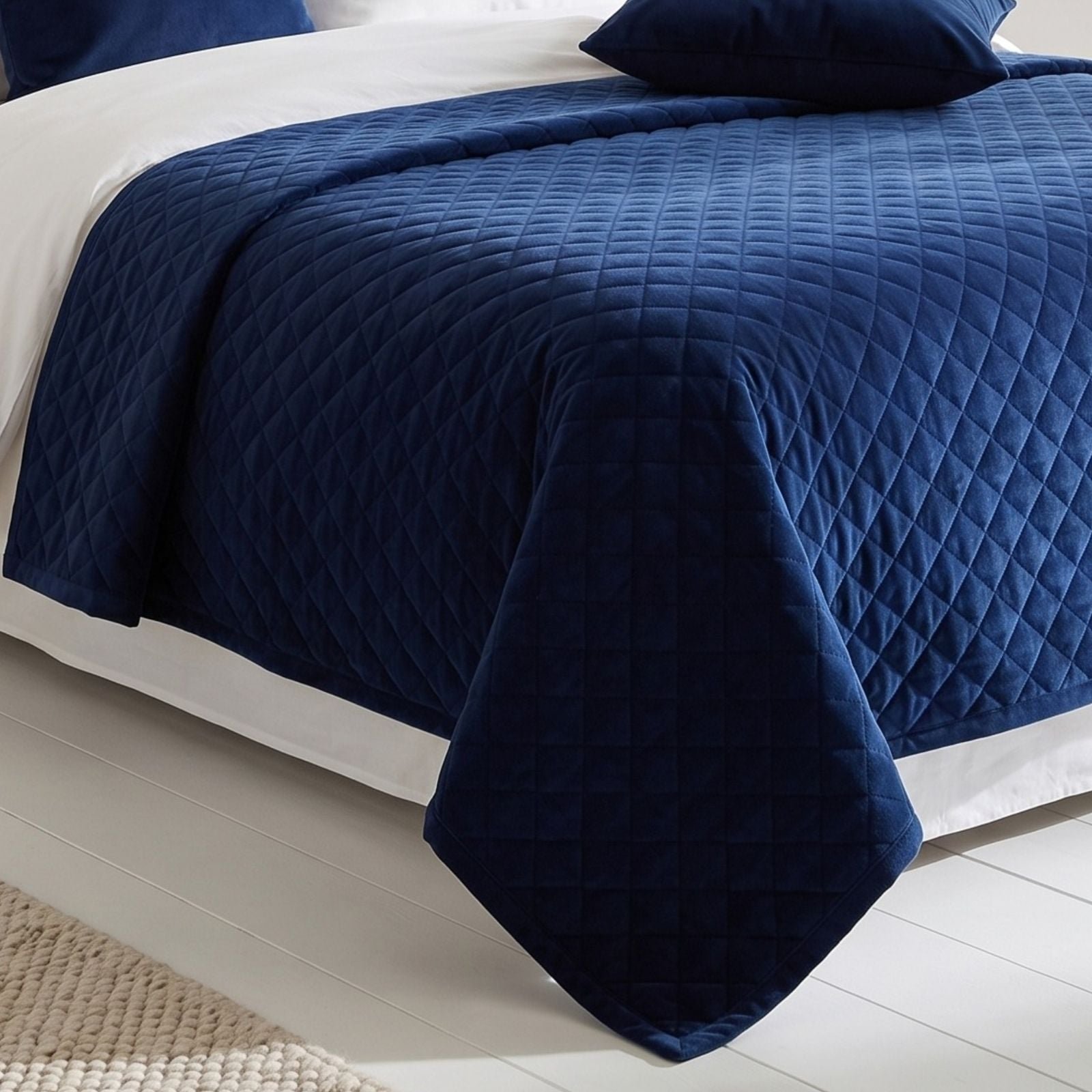 Homescapes Diamond Quilted Throw - 150 x 200 cm - Navy
