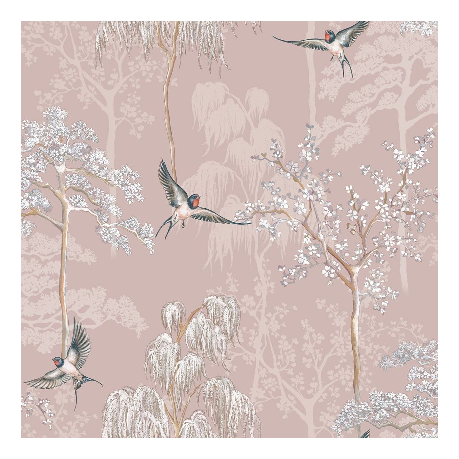 World Of Wallpaper Japanese Garden Wallpaper - Blush Pink