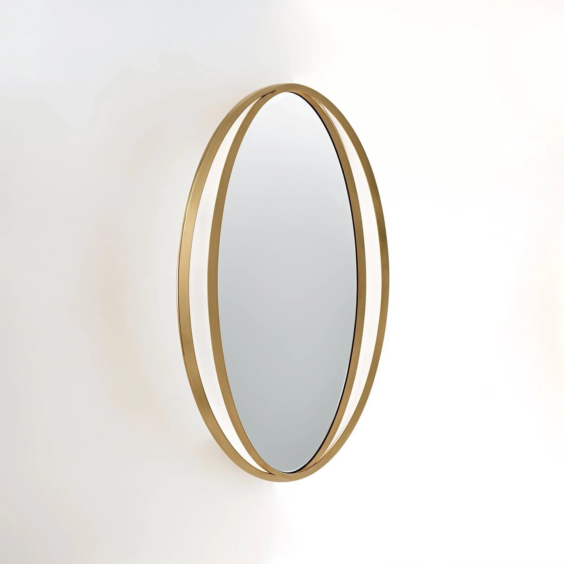 Orsina Trento Double Ring Design Wall Mirror – Gold