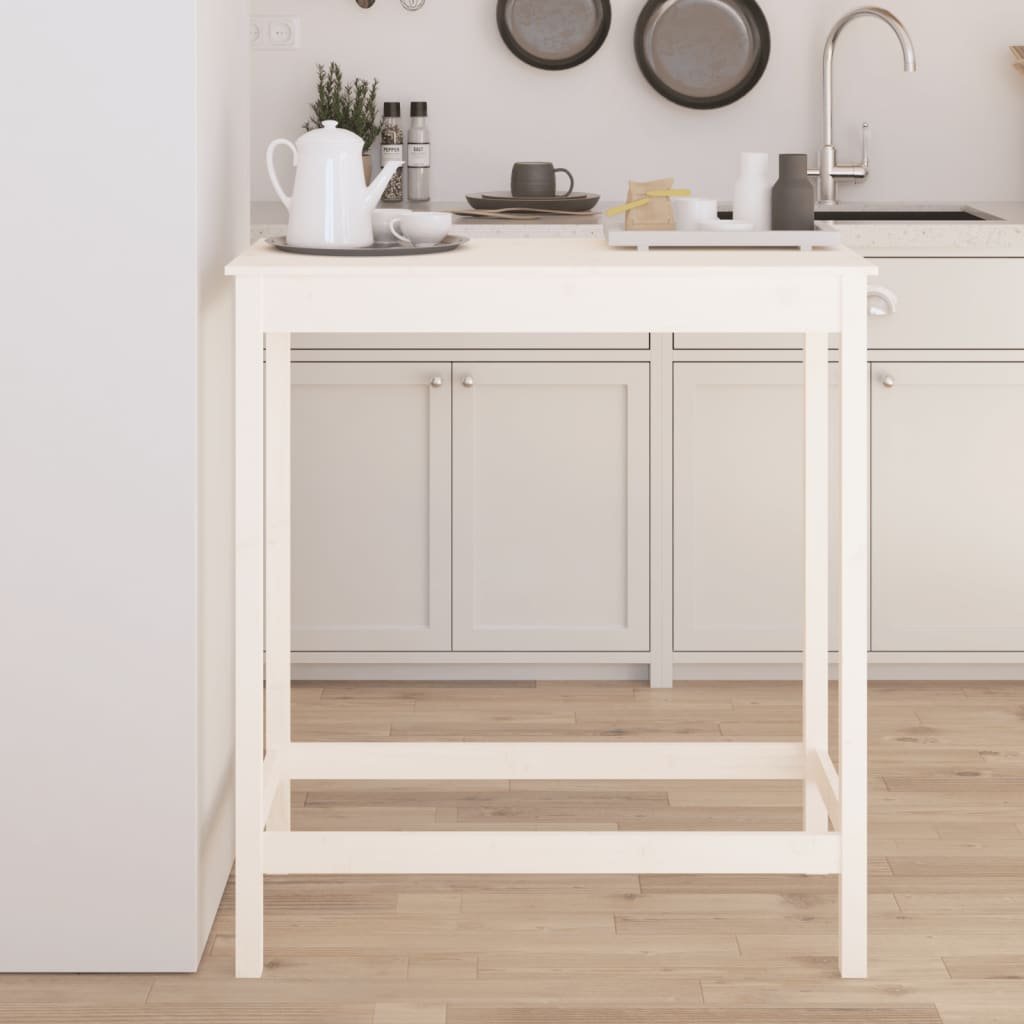 Walplus Wood Bar Table - White - 100 x 50 x 110 cm